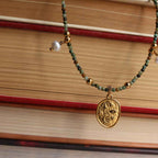 Collana "Portafortuna" con Turchese Africano e perle d'acqua dolce