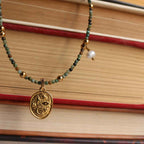 Collana "Portafortuna" con Turchese Africano e perle d'acqua dolce