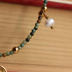 Collana "Portafortuna" con Turchese Africano e perle d'acqua dolce
