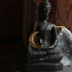 Ciondolo Amuleto "Lunatica" con Ametista taglio marquise in ottone