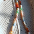 Collana "Arcobaleno" rondelle lisce di Opale con minuteria in Acciaio