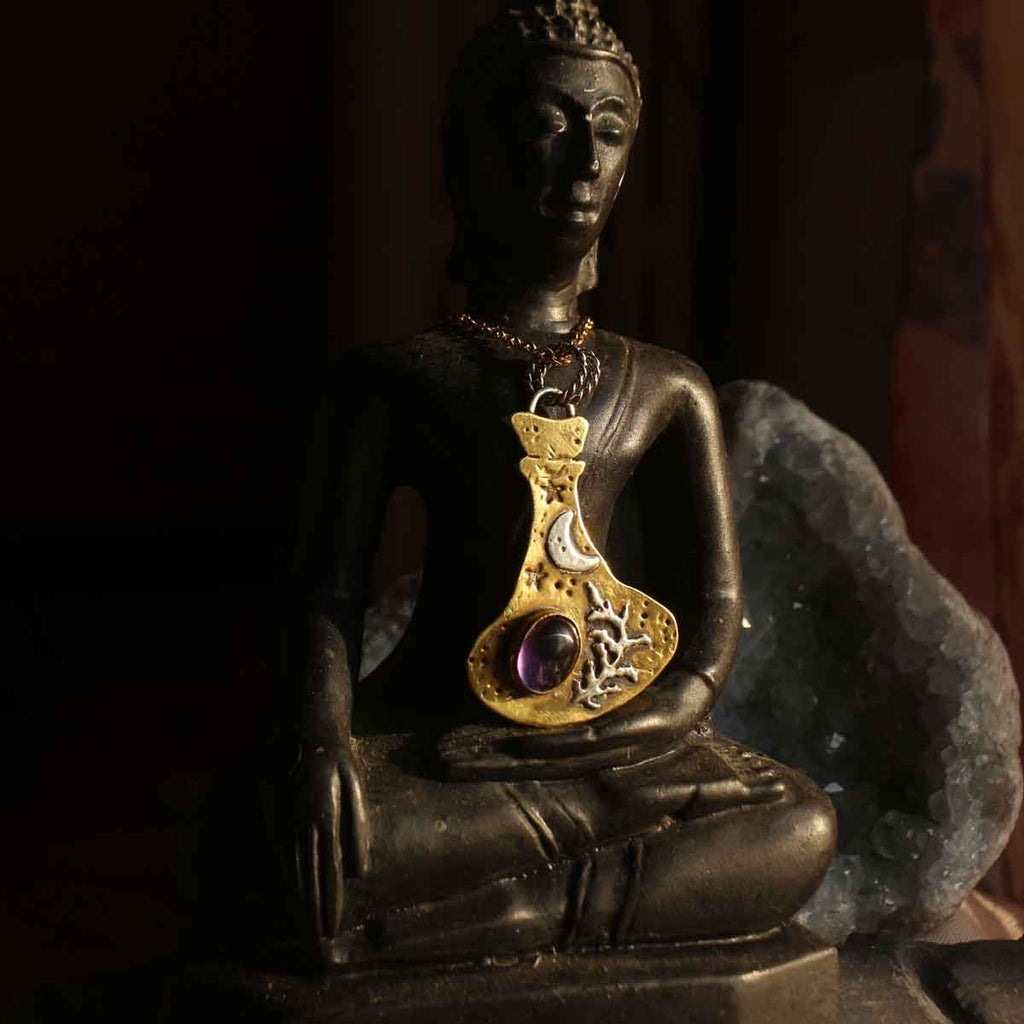 Ciondolo Bottiglietta Magica - Love & Wisdom Potion - Mixed Metal