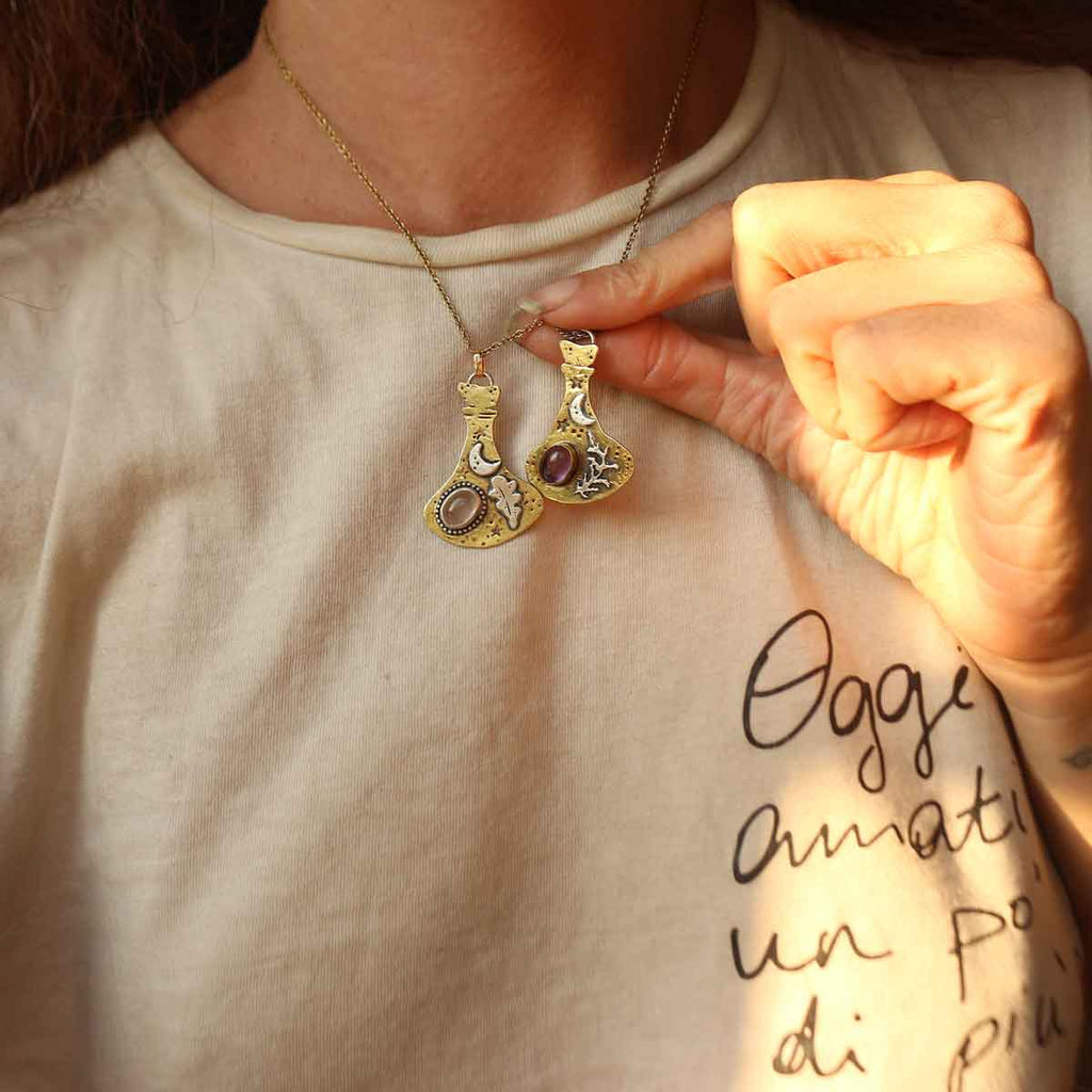 Ciondolo Bottiglietta Magica - Love & Wisdom Potion - Mixed Metal