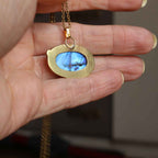 Ciondolo "Orbita Blu" Labradorite in Ottone