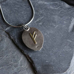 Ciondolo runico "Fehu" Turchese Arizona naturale