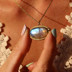 Ciondolo "Orbita Blu" Labradorite in Ottone