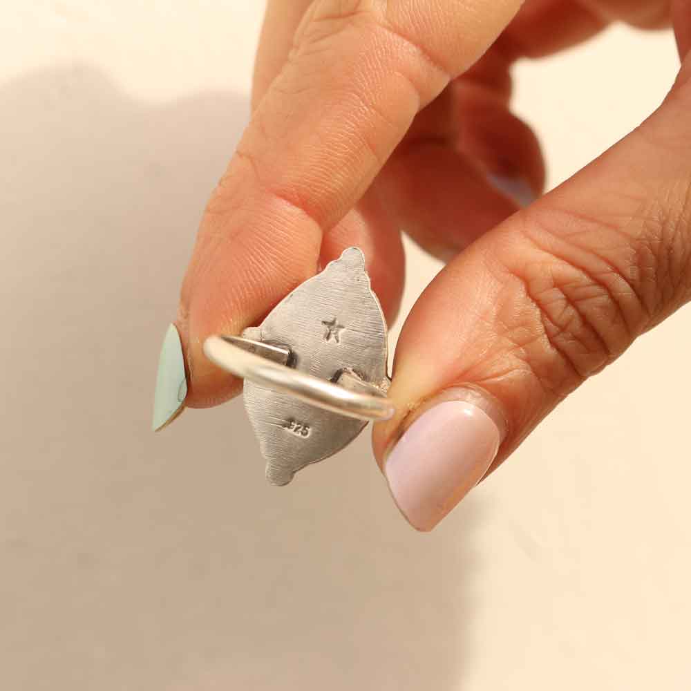 Anello Pietra di Luna (Adularia bianca) Arg. IT 17