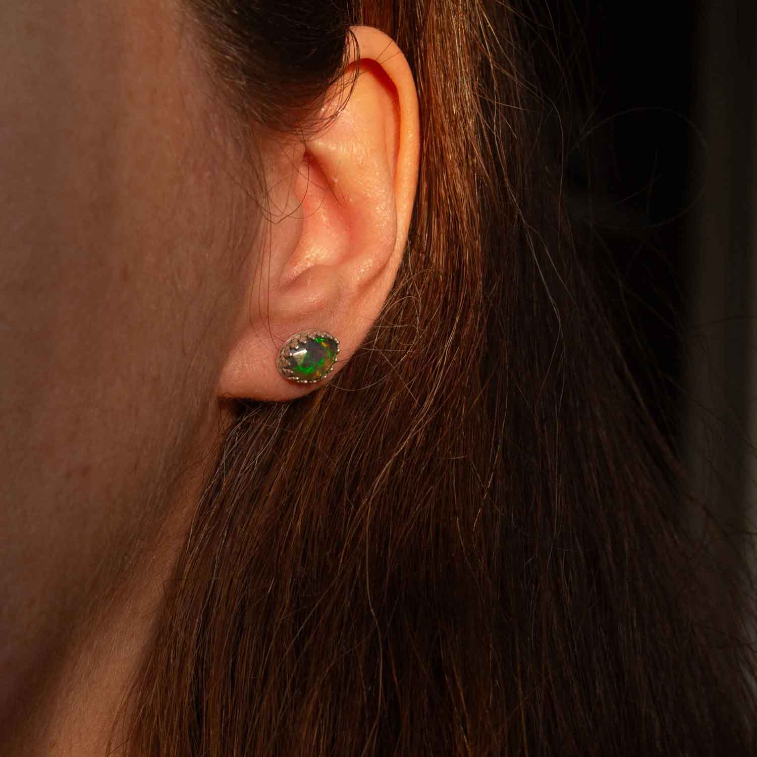 Orecchini "Riflessi di Luce" con Opale Etiope in Argento - PREMIUM QUALITY - RARO