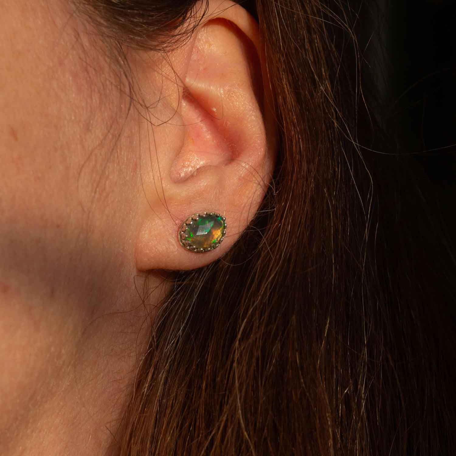 Orecchini "Riflessi di Luce" con Opale Etiope in Argento - PREMIUM QUALITY - RARO