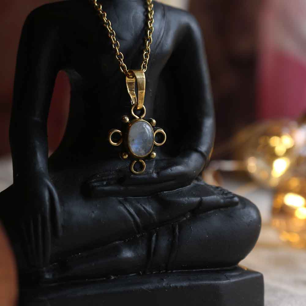 Mini Amuleto "Lunarix" Labradorite Bianca