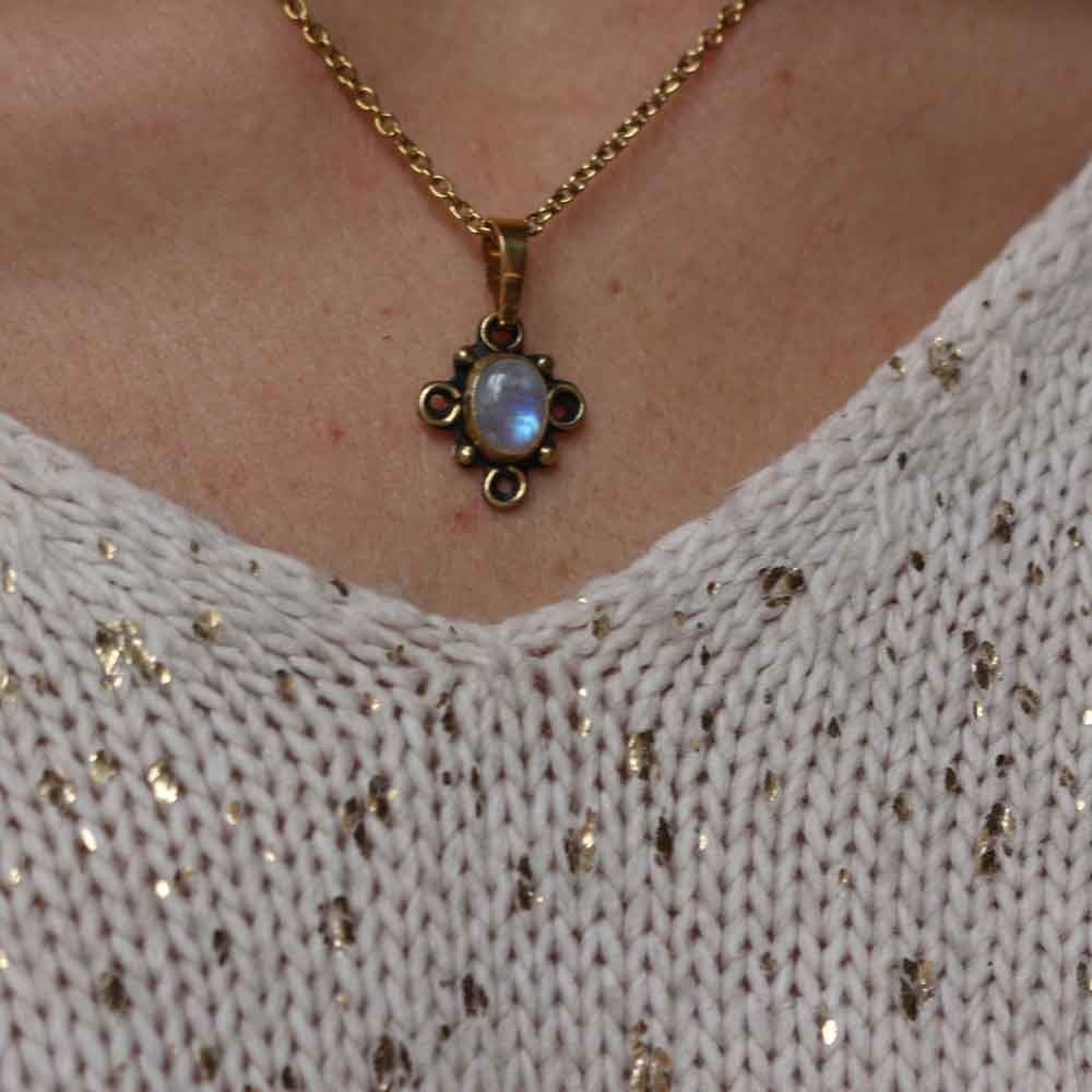 Mini Amuleto "Lunarix" Labradorite Bianca