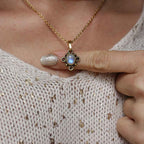 Mini Amuleto "Lunarix" Labradorite Bianca