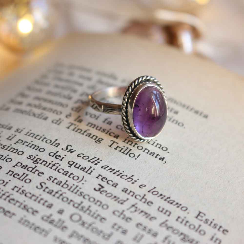 Anello "Luminis Ametista" con la pietra della Tranquillità - Taglia IT 16