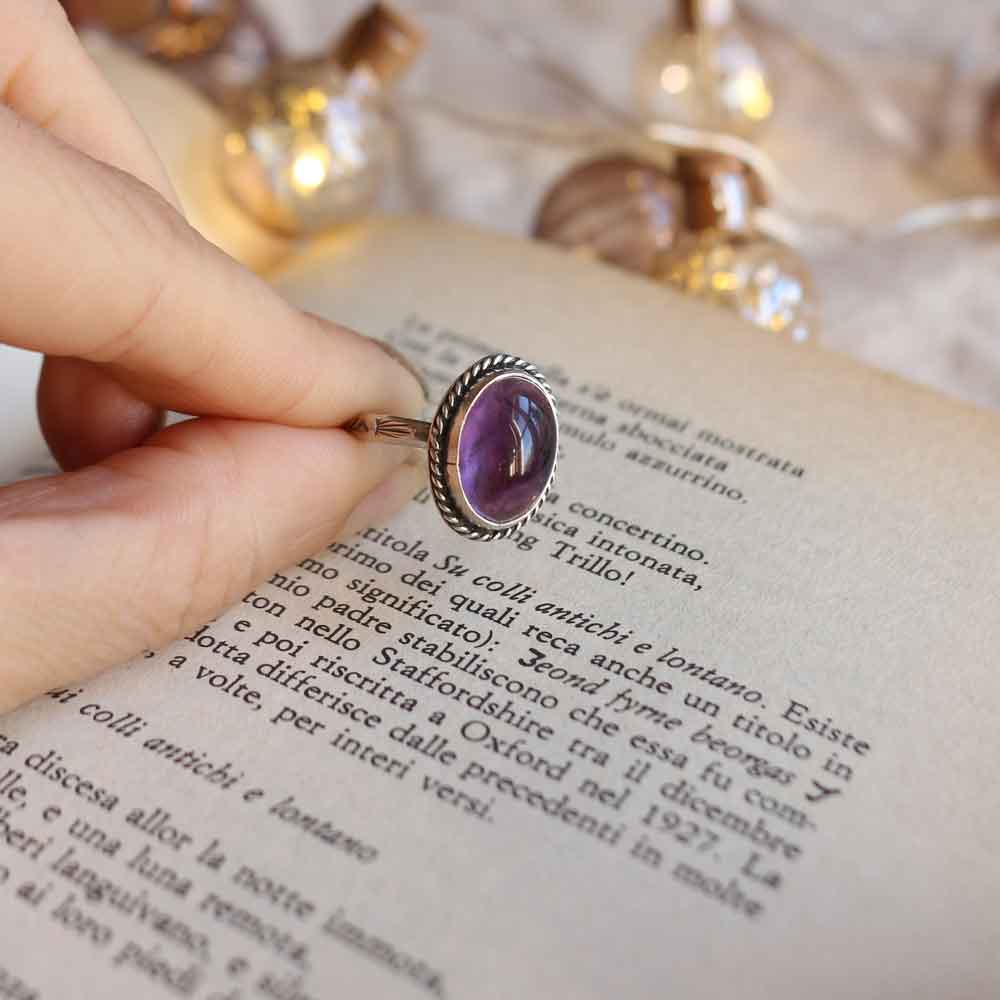 Anello "Luminis Ametista" con la pietra della Tranquillità - Taglia IT 16