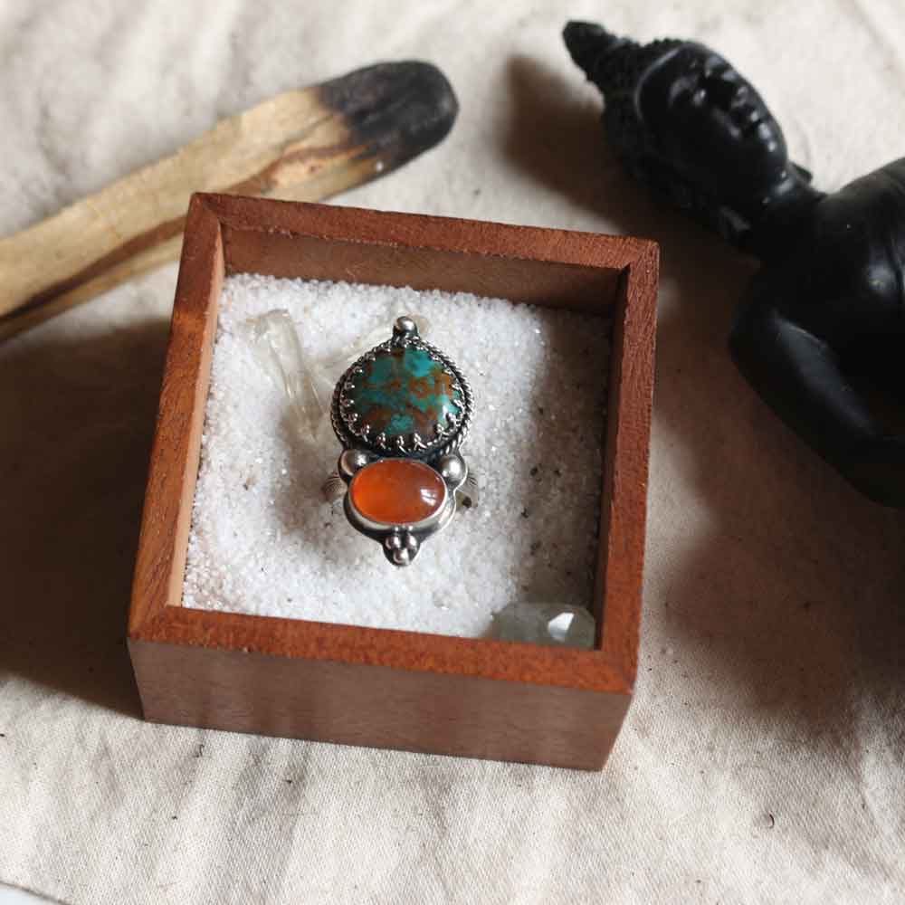 Ordine personalizzato S.P. - Anello con Turchese e Corniola