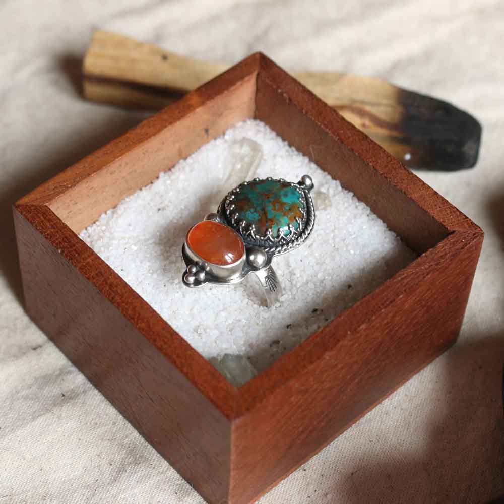 Ordine personalizzato S.P. - Anello con Turchese e Corniola