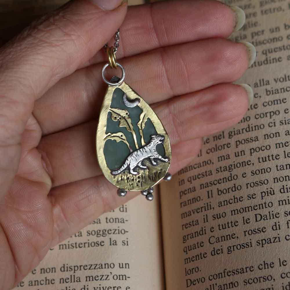 Ciondolo Totem La Tigre - Emimorfite acqua