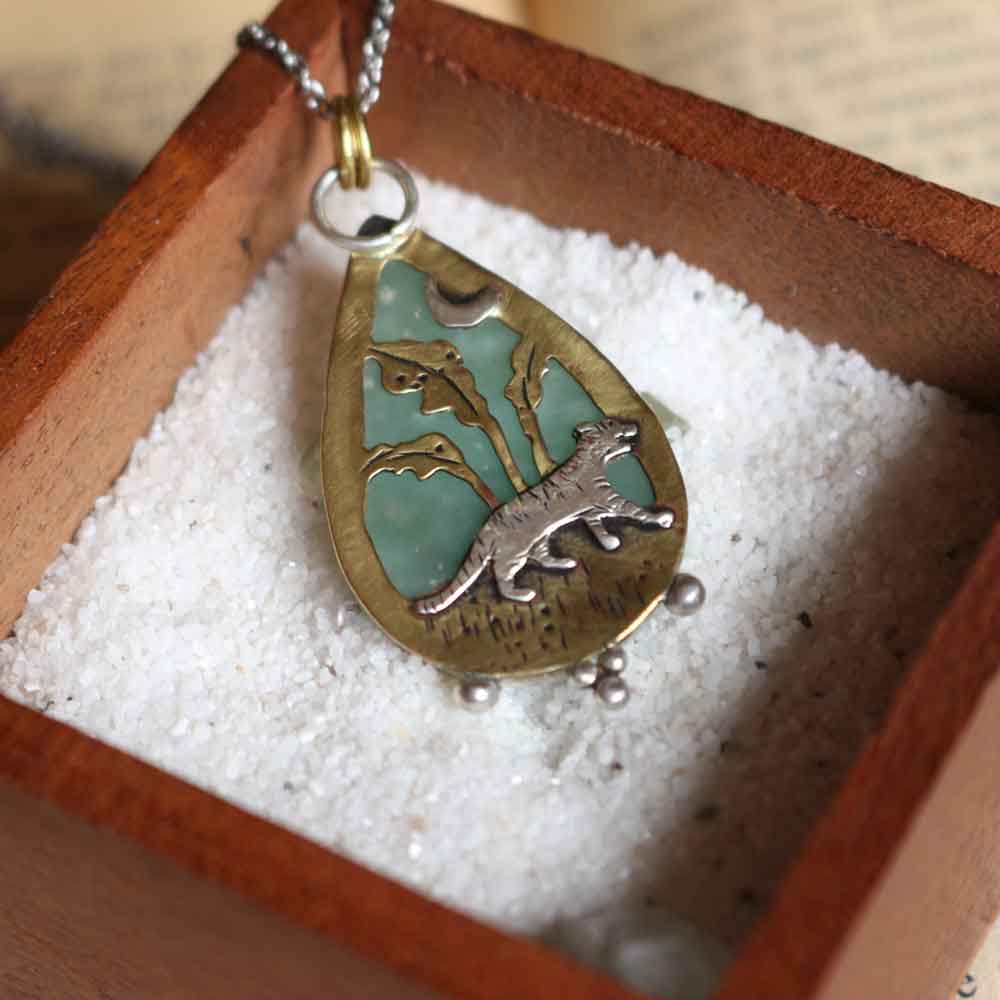 Ciondolo Totem La Tigre - Emimorfite acqua