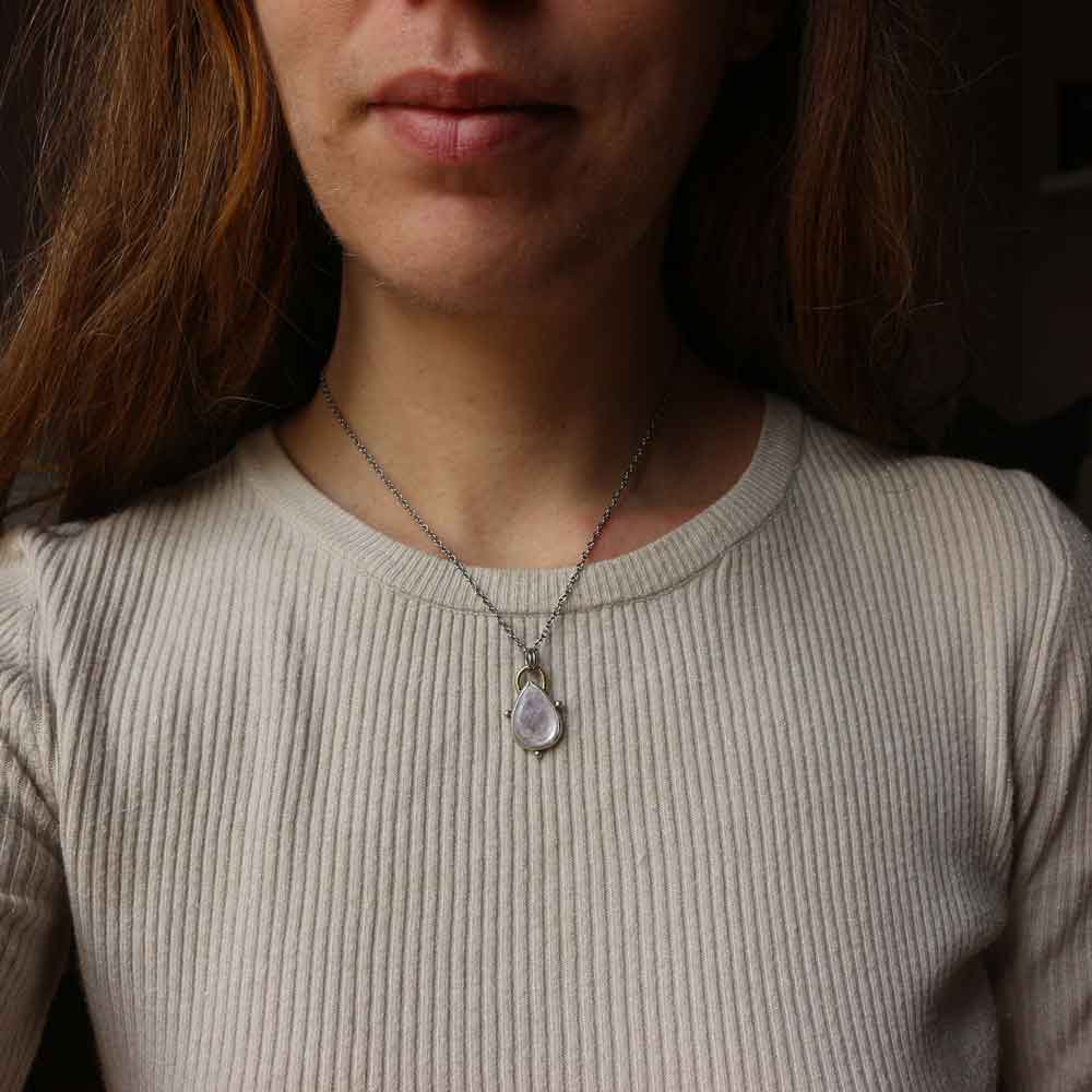 Ciondolo Totem "Libellula" - Mica Lepidolite rosa