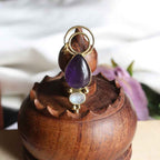 Pendente "Luna Viola" -  Ametista e Labradorite bianca