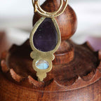 Pendente "Luna Viola" -  Ametista e Labradorite bianca
