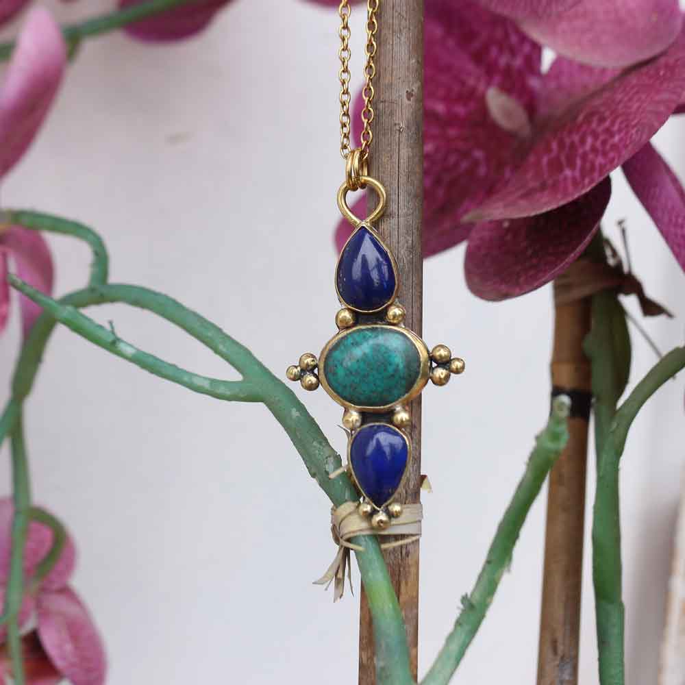 Ciondolo Amuleto della Maga Morgana le Fay - Lapislazzuli e Turchese - Riservato Maria