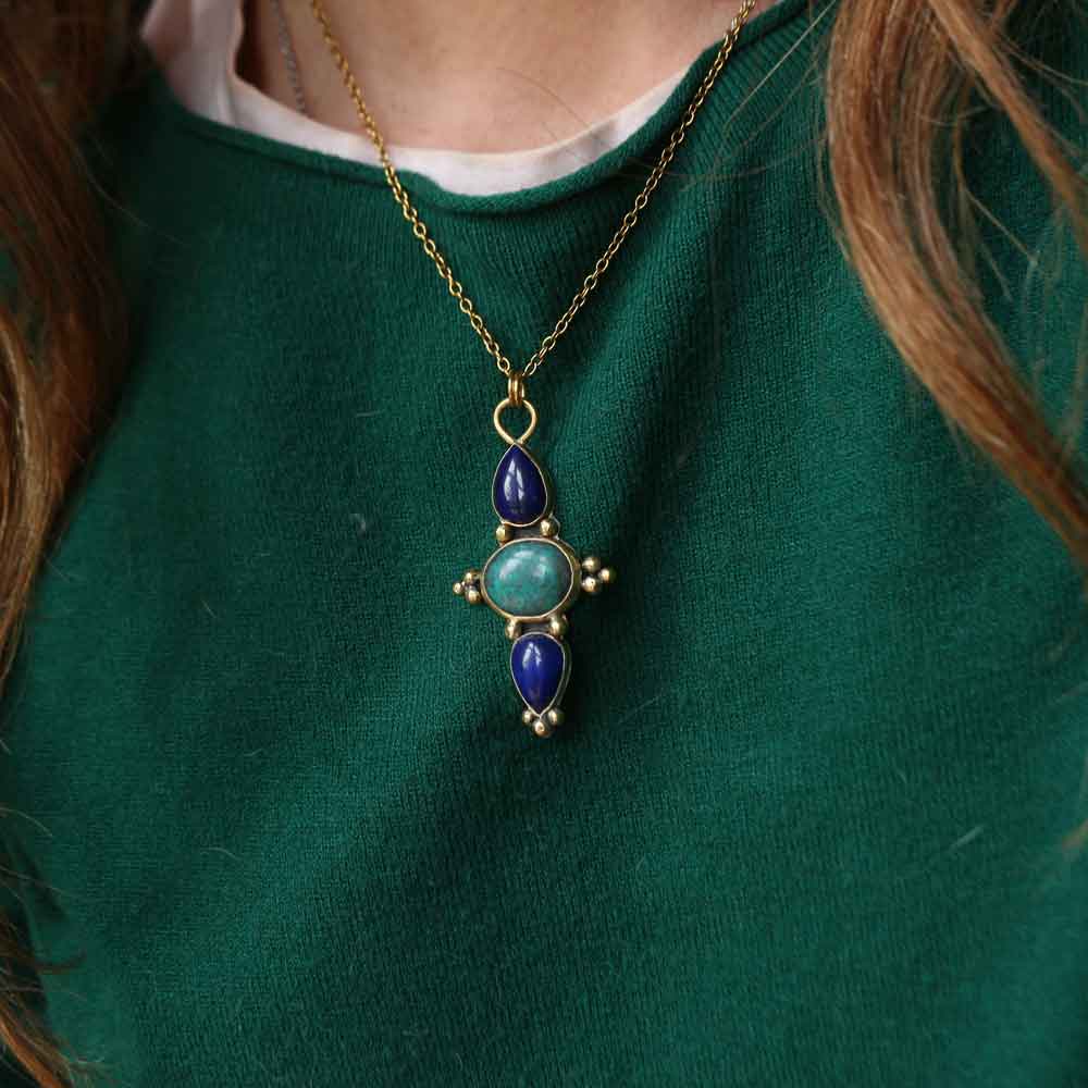 Ciondolo Amuleto della Maga Morgana le Fay - Lapislazzuli e Turchese - Riservato Maria