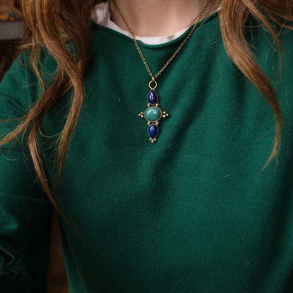 Ciondolo Amuleto della Maga Morgana le Fay - Lapislazzuli e Turchese - Riservato Maria