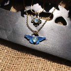 Ciondolo "Farfalla Blu" Farfalla dipinta a mano