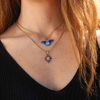 Ciondolo "Farfalla Blu" Farfalla dipinta a mano