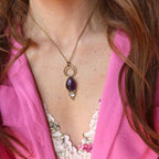 Pendente "Luna Viola" -  Ametista e Labradorite bianca