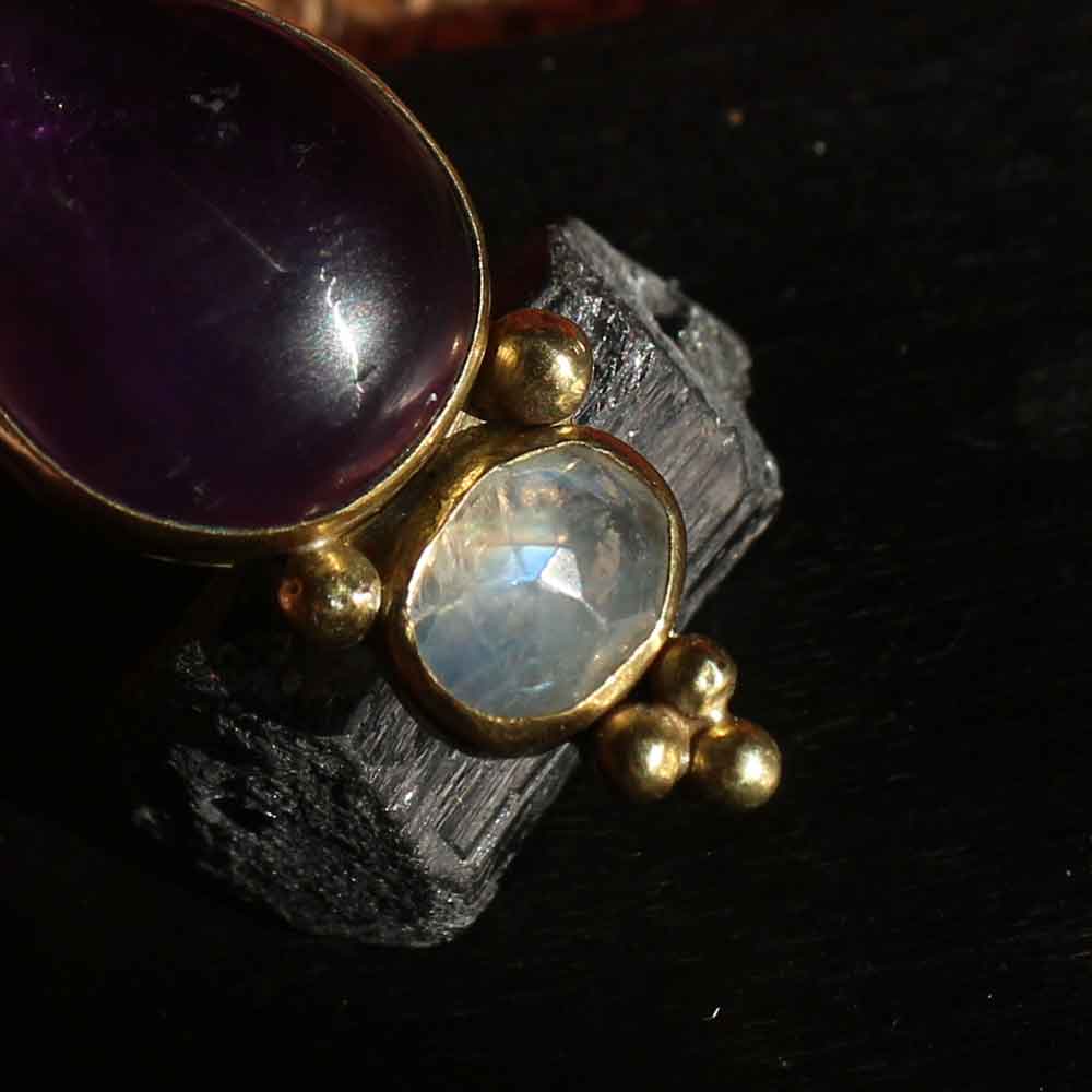 Pendente "Luna Viola" -  Ametista e Labradorite bianca