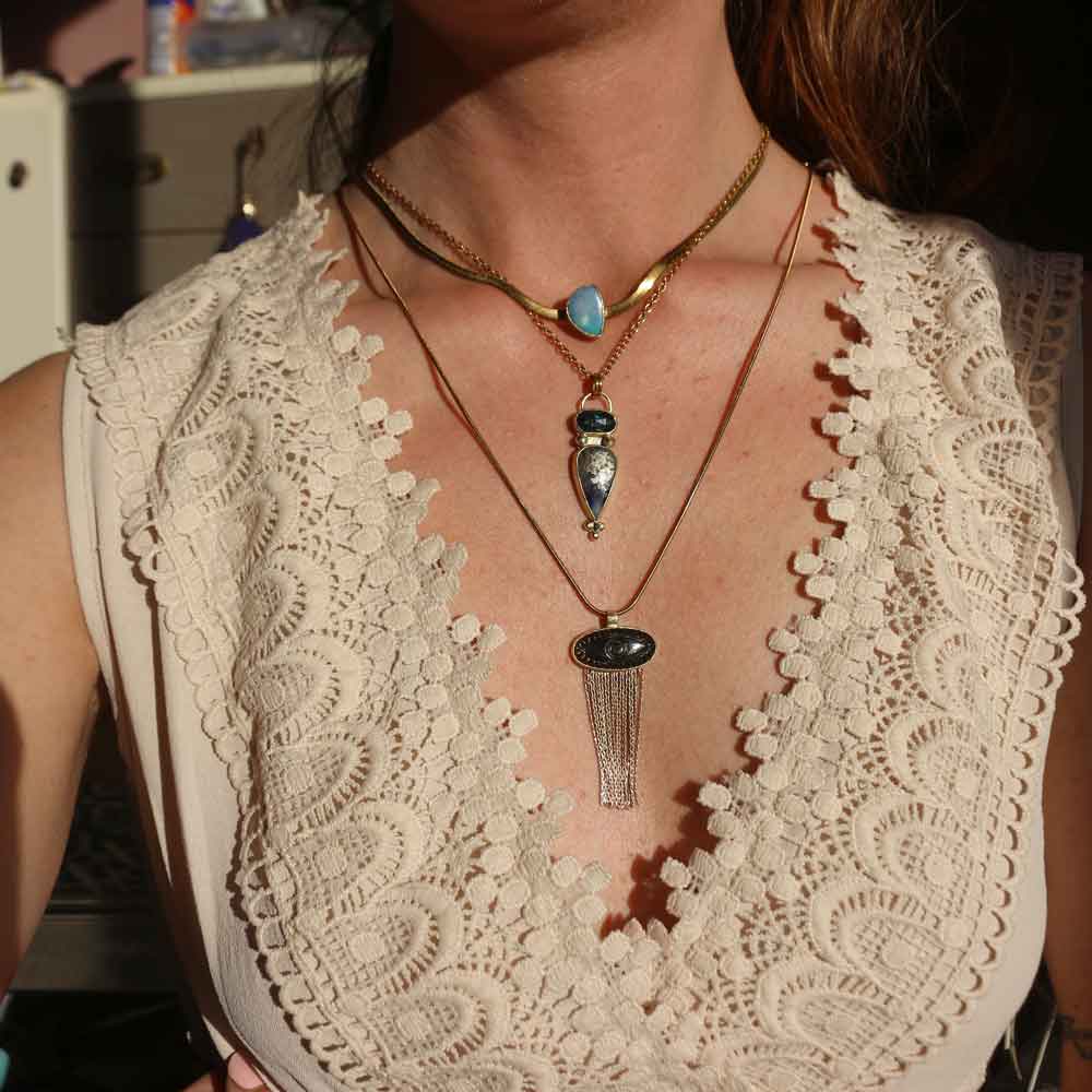 Collana "Thalassa" - Afghanite e Cianite blu - Riservato per Lavinia