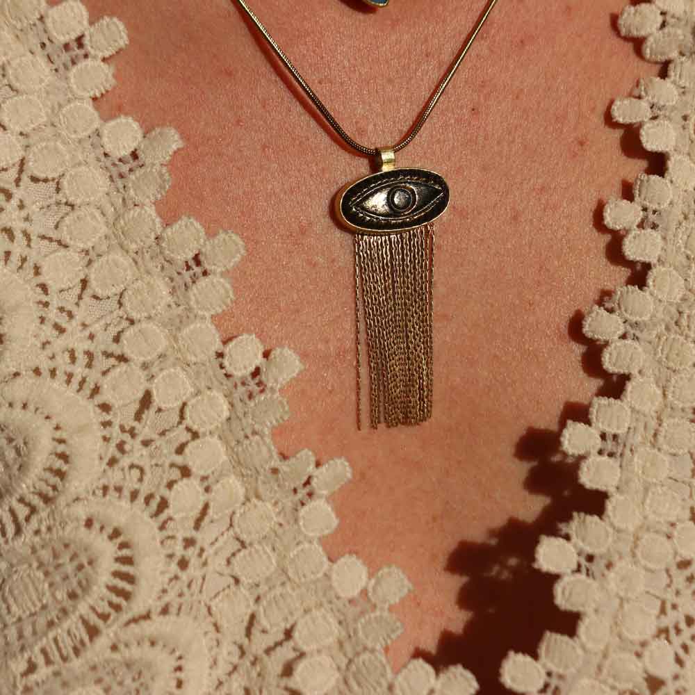 Collana "Oculus Tenebris" Ossidiana golden - Articolo Raro