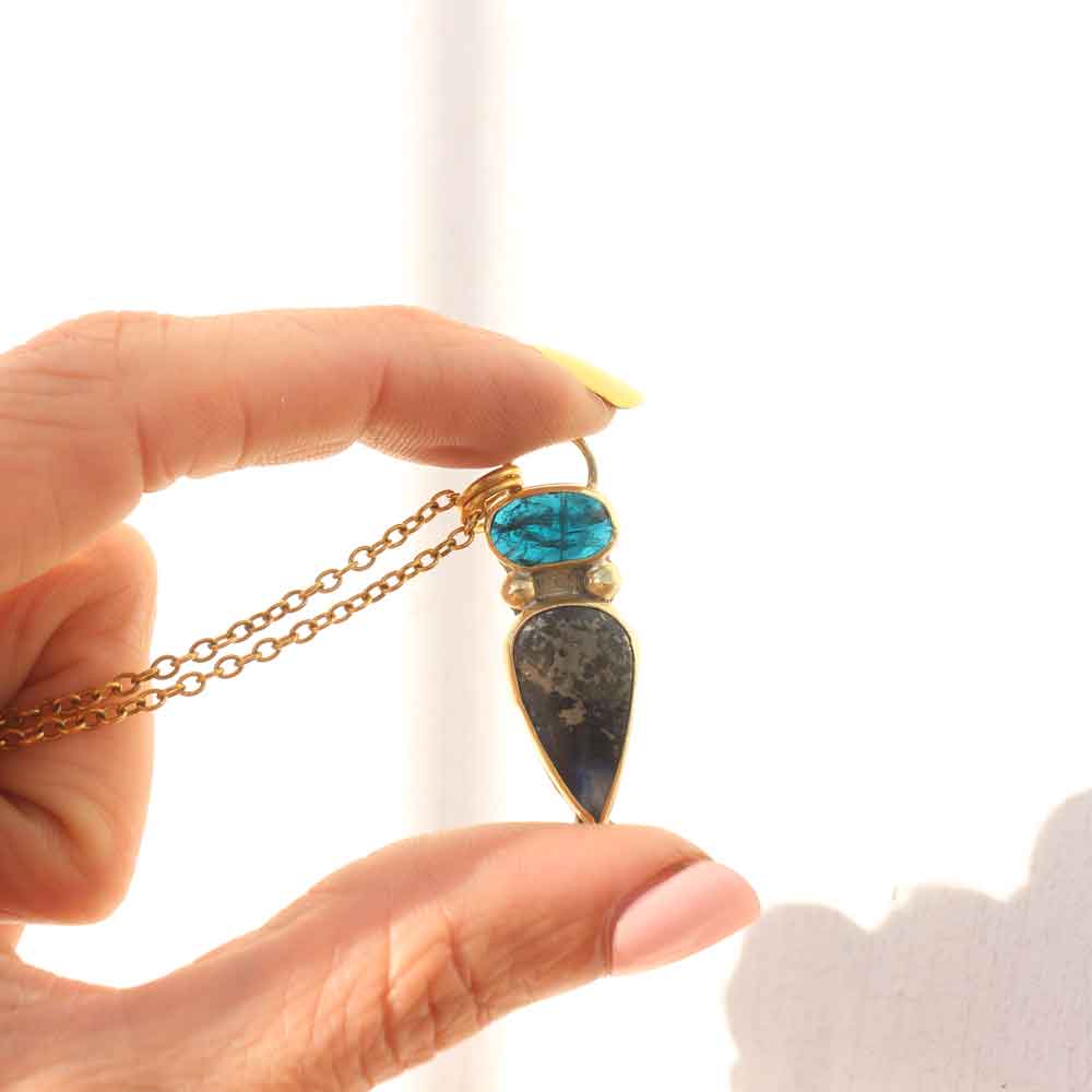 Collana "Thalassa" - Afghanite e Cianite blu - Riservato per Lavinia