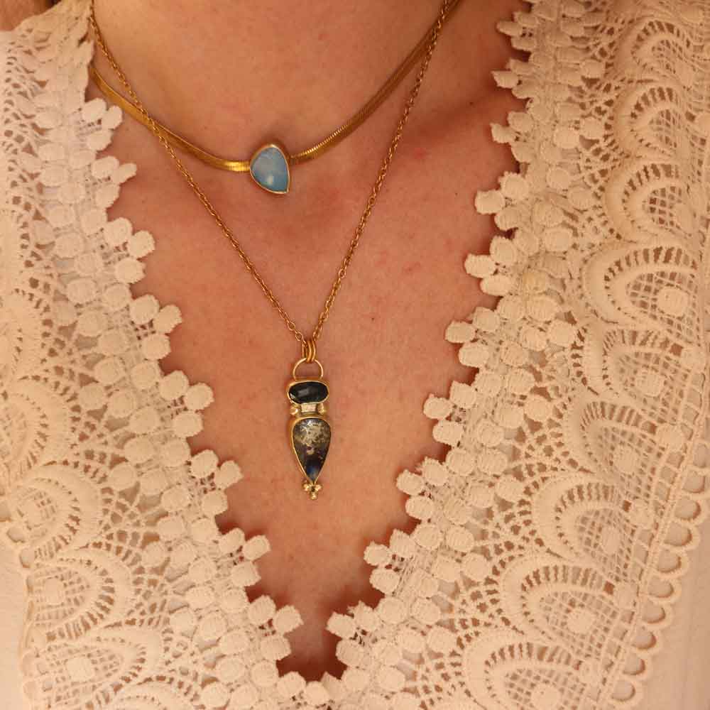 Collana "Thalassa" - Afghanite e Cianite blu - Riservato per Lavinia