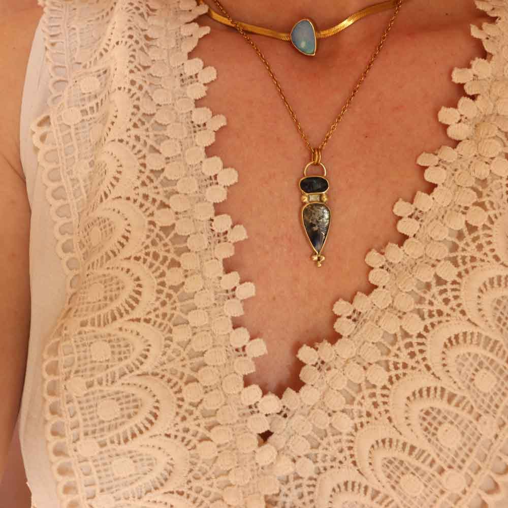 Collana "Thalassa" - Afghanite e Cianite blu - Riservato per Lavinia