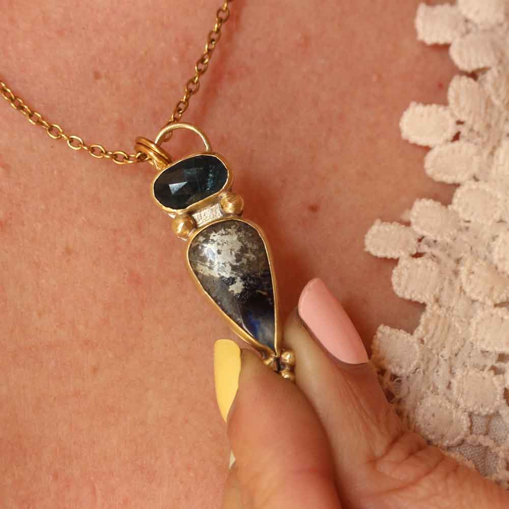 Collana "Thalassa" - Afghanite e Cianite blu - Riservato per Lavinia