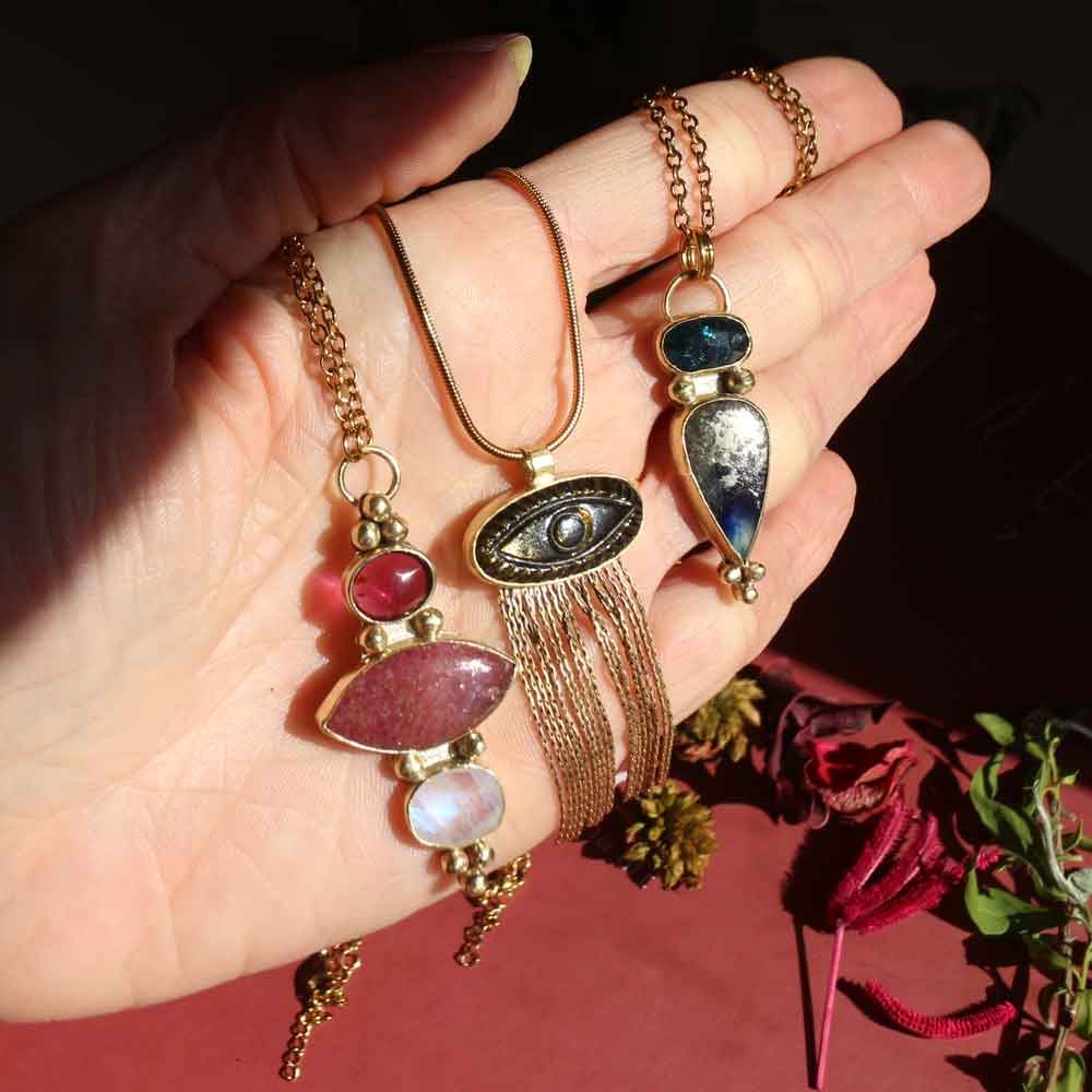 Collana "Oculus Tenebris" Ossidiana golden - Articolo Raro