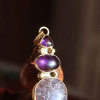 Pendente "Vireon" Ametista, Iolite sunstone