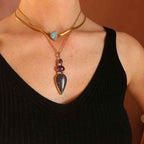 Pendente "Vireon" Ametista, Iolite sunstone