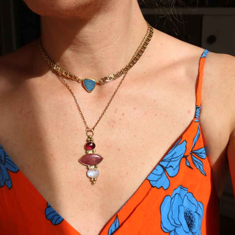 Collana Choker "Mare Blu" Gold