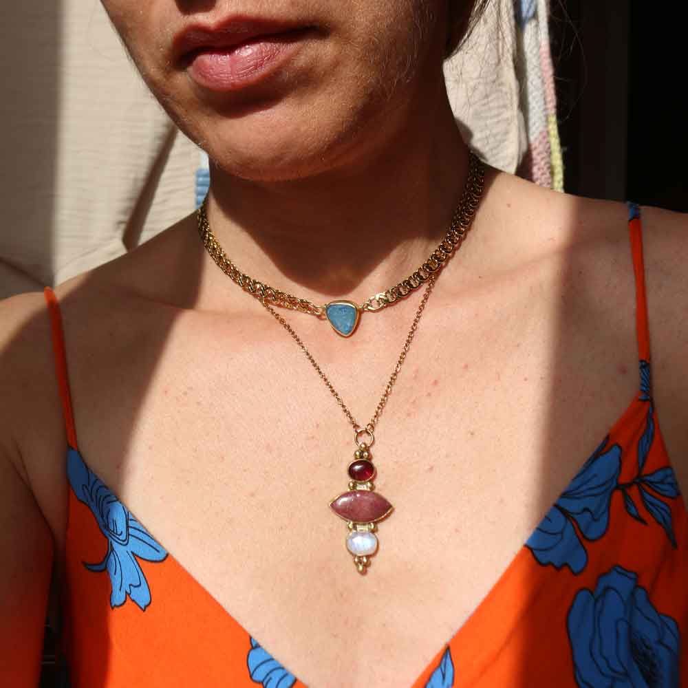 Collana Choker "Mare Blu" Gold