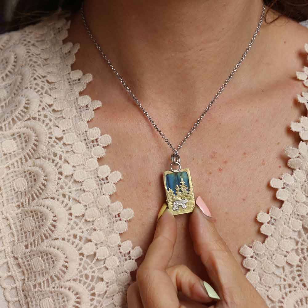 Pendente Totem "Sentiero dell'Orso Lunare" Labradorite