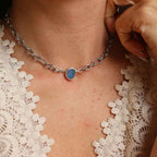 Collana Choker "Mare blu" Silver