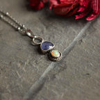 Ciondolo "Luce di Arianrhod" Tanzanite e Opale Etiope