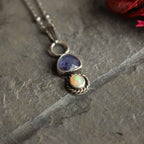 Ciondolo "Luce di Arianrhod" Tanzanite e Opale Etiope