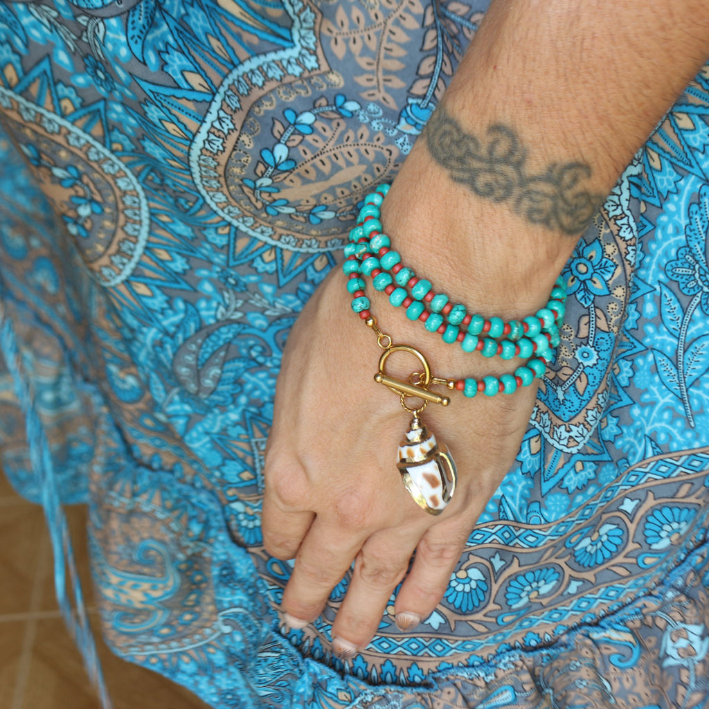 Collana Turchese magnesite con conchiglia